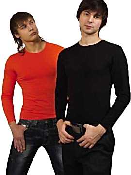 Стрейчевые футболки мужские, круглый ворот, длинный рукав