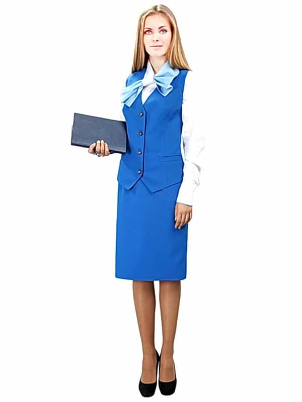 Костюм женский администратора: жилет Ж-8, юбка Ю-9, блуза Б-16-5