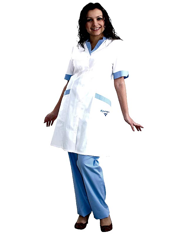 Халат медицинский женский для медсестры укороченный ХЖУ-1-12