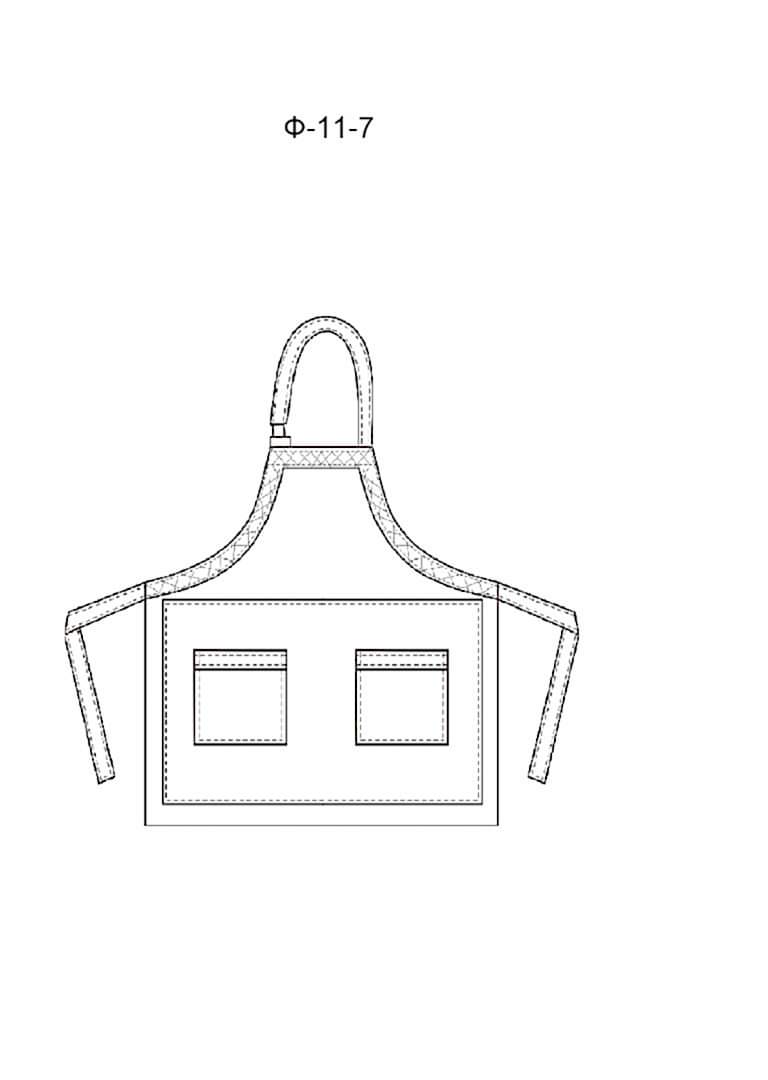 Фартук с нагрудником модель Ф-11-7